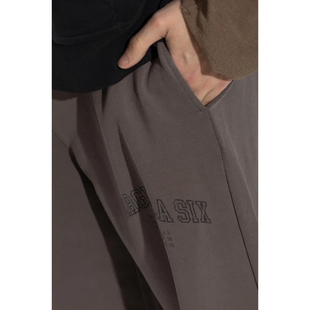 MM6 Maison Margiela Sweatpants met logo Brown Heren