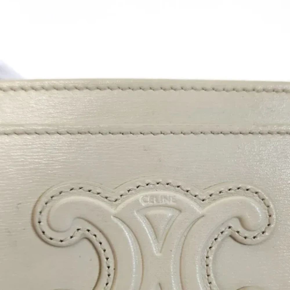 Celine Vintage Pre-owned Leather home-office Beige Dames