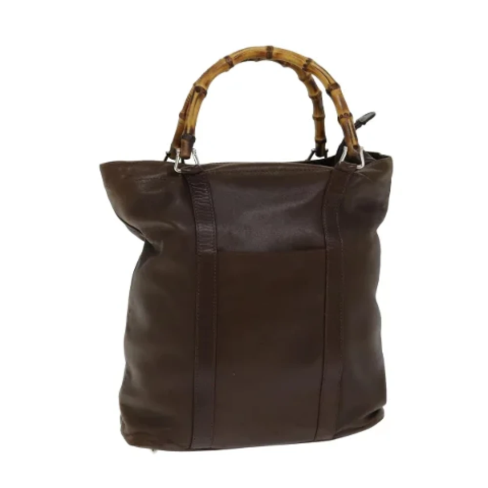 Gucci Vintage Pre-owned Leather handbags Brown Dames