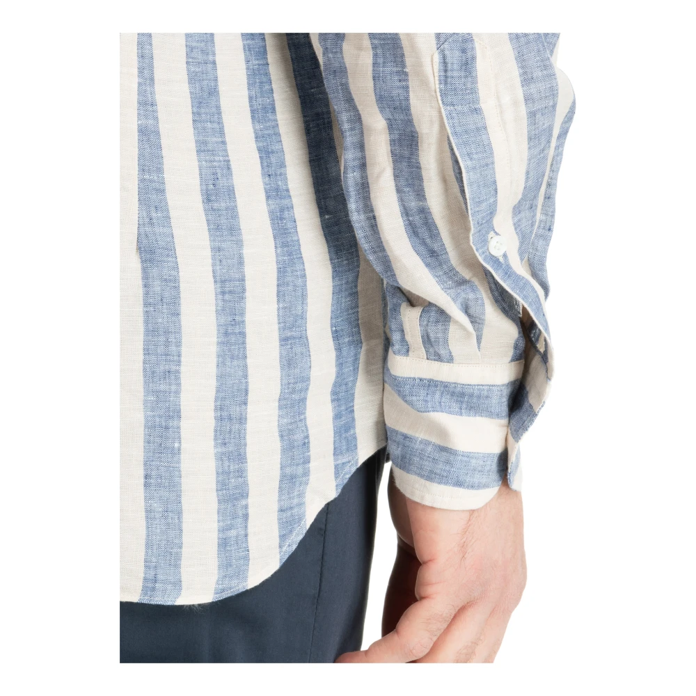 Lardini Gestreept Multikleur Overhemd met Knopen Beige Heren