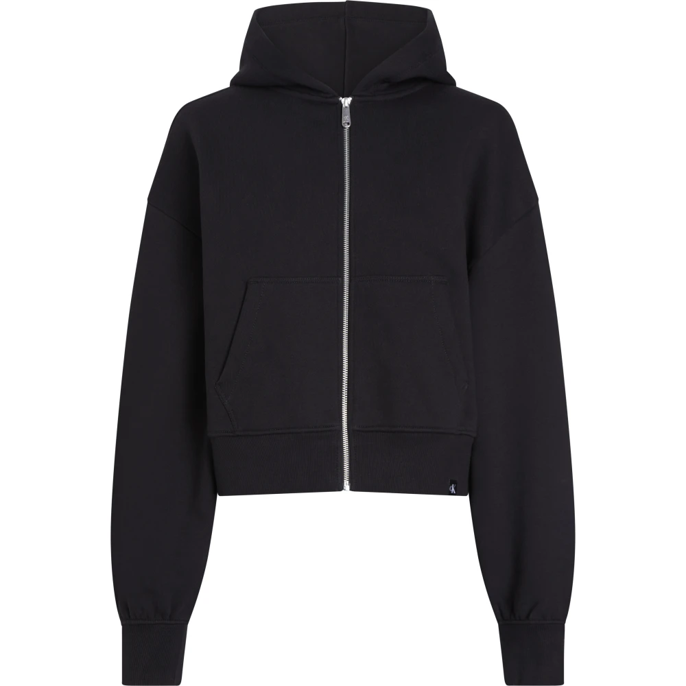 Calvin Klein Zwarte Zip Hoodie Sweater Black Dames