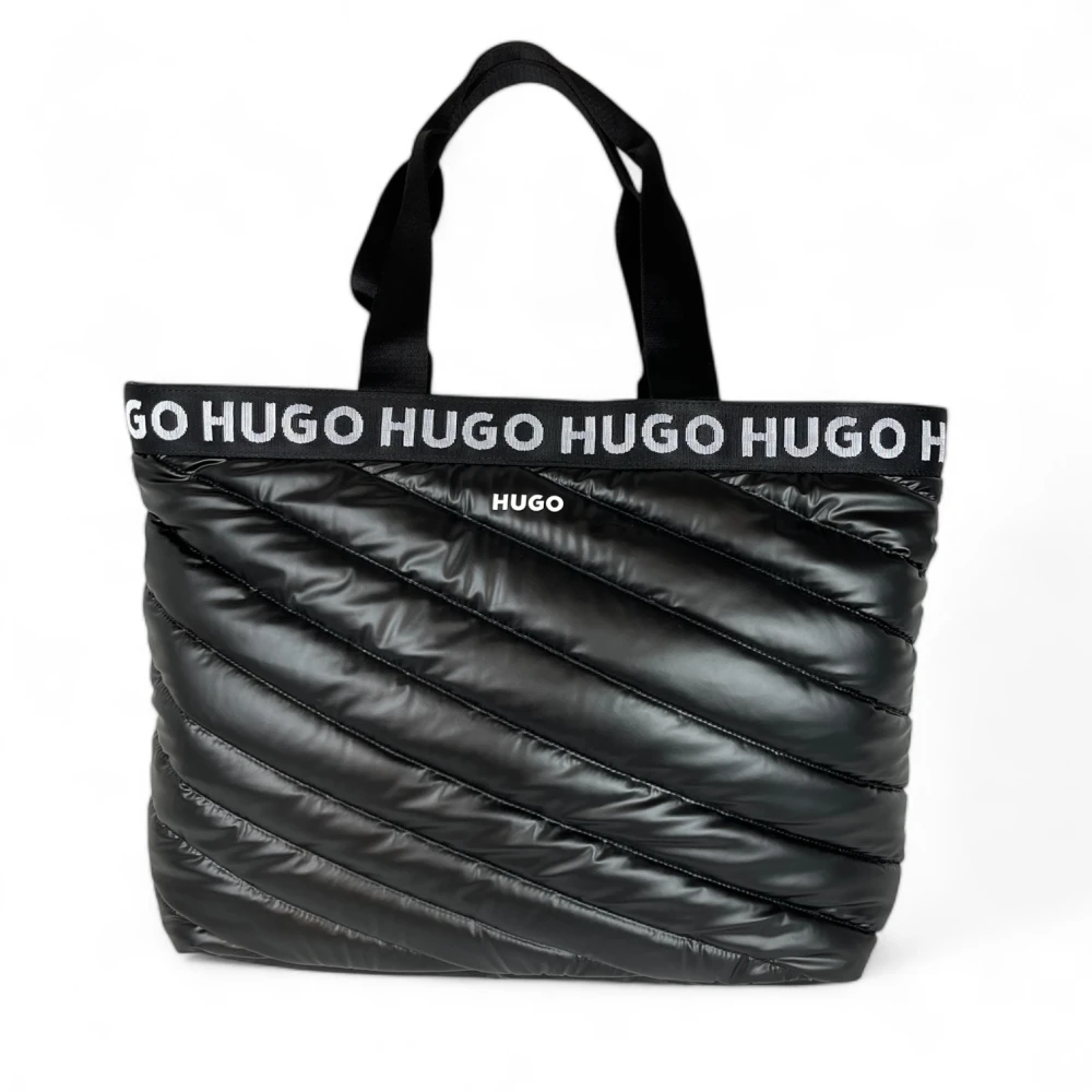 Hugo Boss Becky Puffy Gewatteerde Shopper Tas Zwart Black Dames