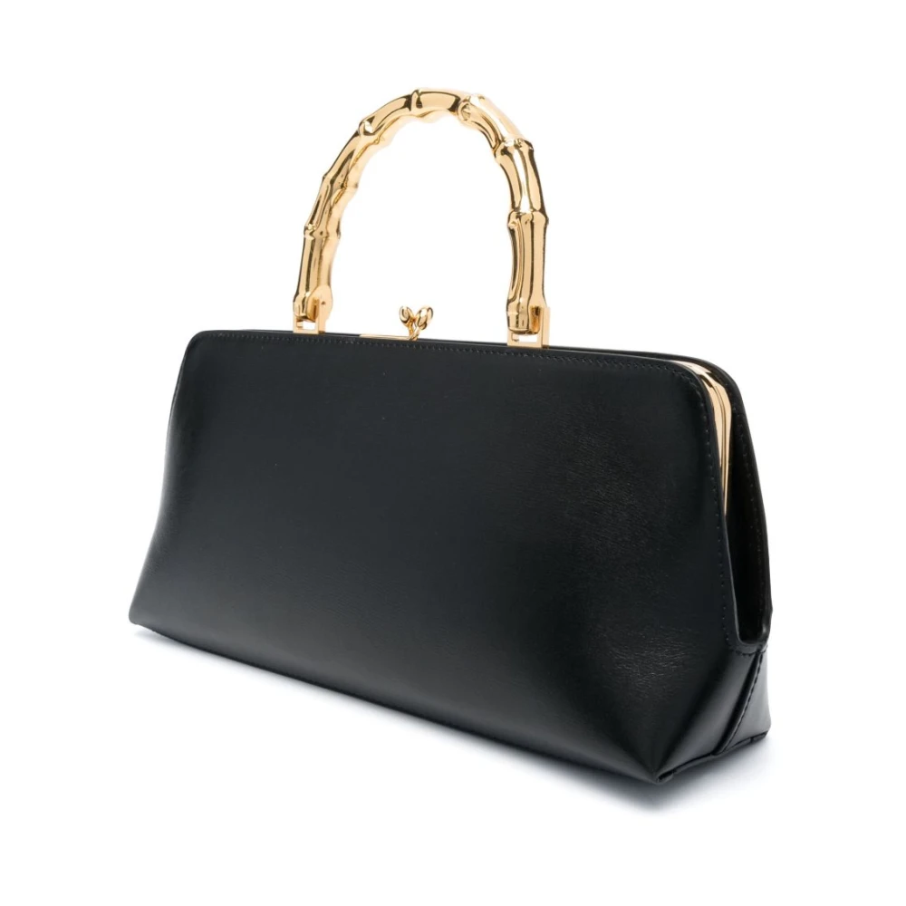 Jil Sander Zwarte leren handtas met gouden hardware Black Dames