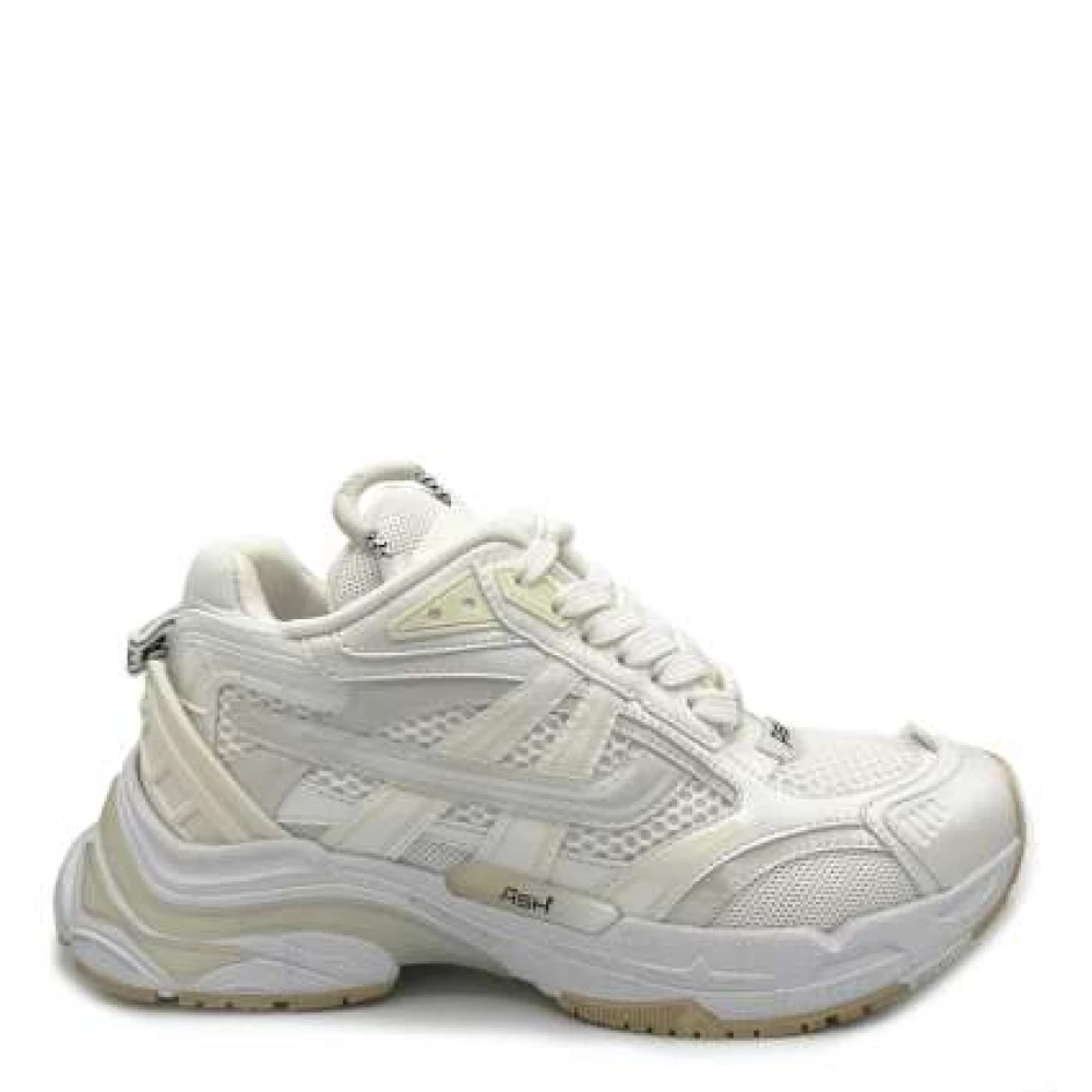 ASH Leren en Stoffen Sneakers met Veters Dames Schoenen Wit
