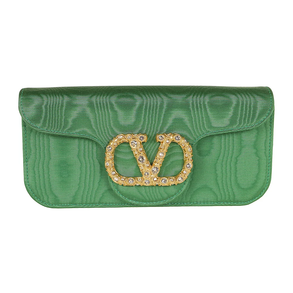 Valentino Garavani Smaragd Kristal Clutch Loco Green Dames
