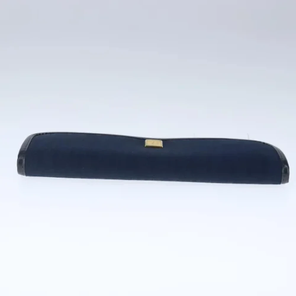 Dior Vintage Pre-owned Canvas clutches Blue Dames