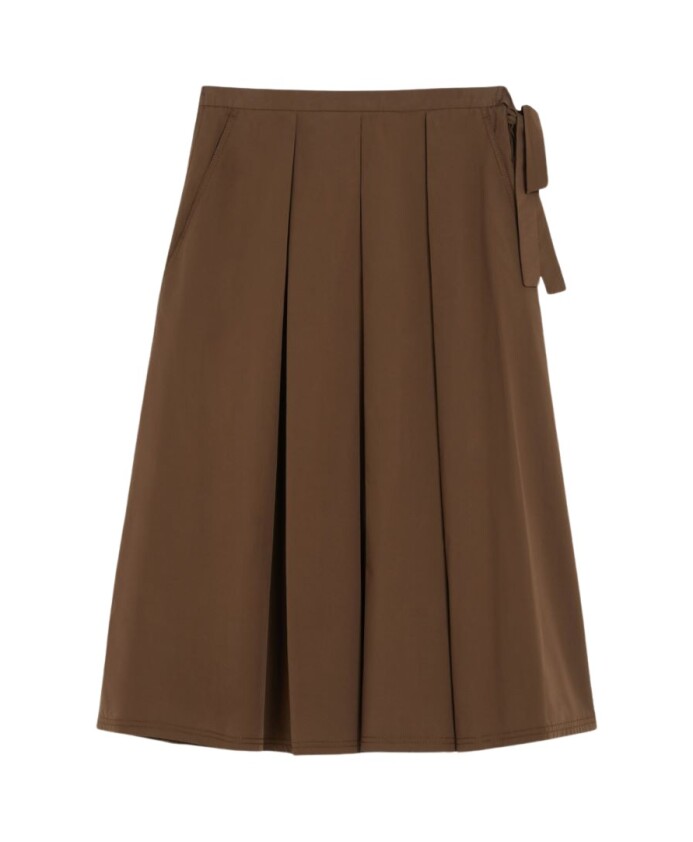 bruine-midi-rok-met-plooien