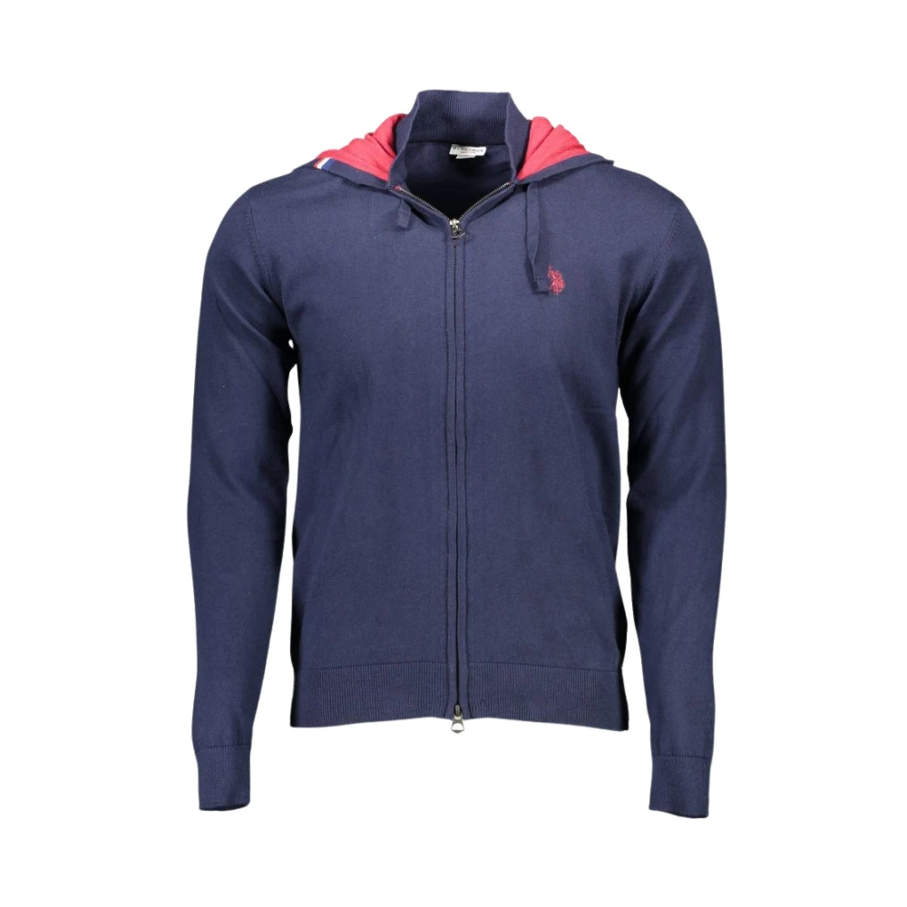 U.s. Polo Assn. Men's Blue Zip-Throughs, 2XL, Long-Sleeved Cardigan With Hood