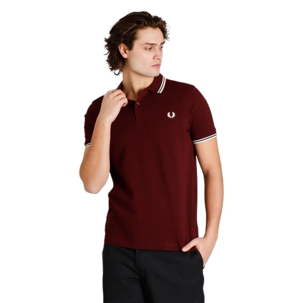 Fred Perry Granate 597 Twin Tipped Skjorta Brown, Herr
