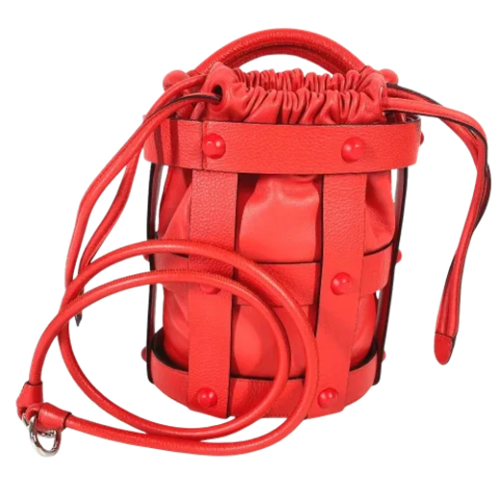 Salvatore Ferragamo Pre-owned Leather shoulder-bags Red Dames
