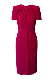 Alexander McQueen Leaf Crepe Midi Dress in Pink Viscose
