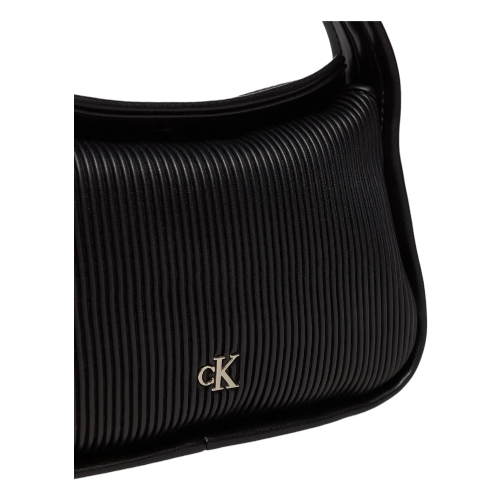 Calvin Klein Zwarte Polyurethaan Rits Tas Herfst Winter Black Dames