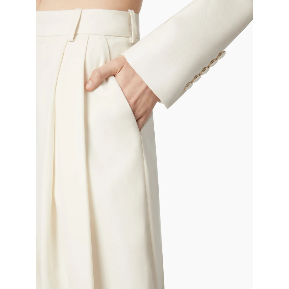 Nina Ricci Geplisseerde Wijde Pijp White Dames