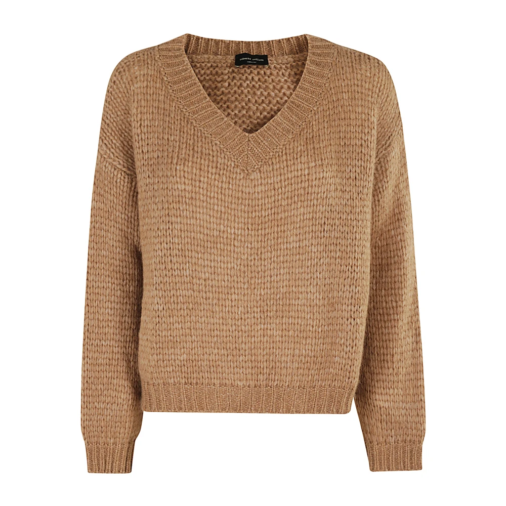 Roberto Collina V-hals Trui Brown Dames
