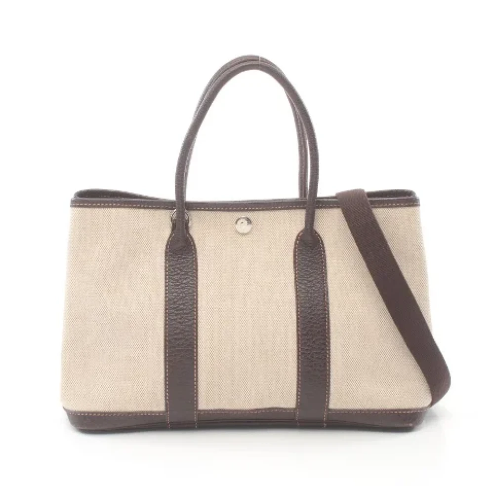 Hermès Vintage Pre-owned Canvas handbags Beige Dames