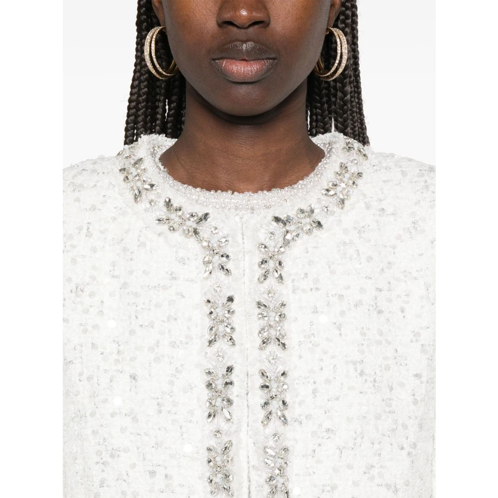 alice + olivia Witte Paillettenjasje White Dames