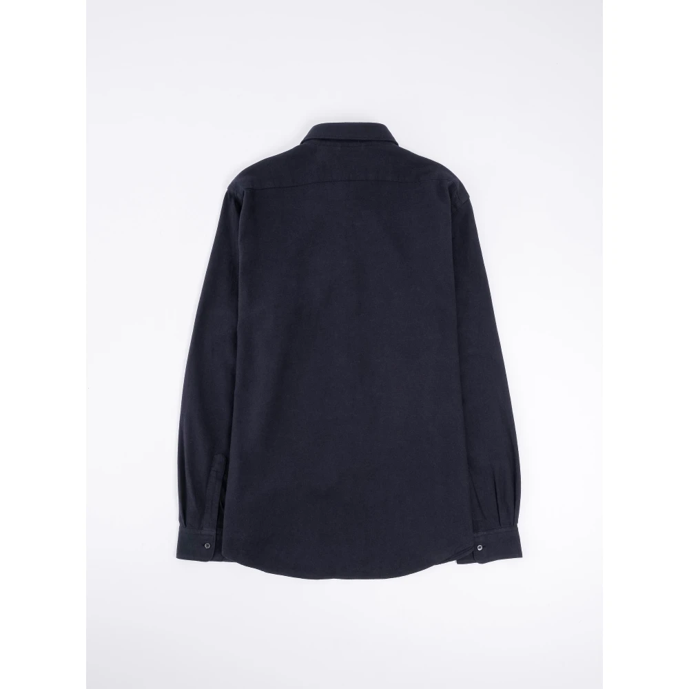 Aspesi Flanellen Overhemd Blue Heren