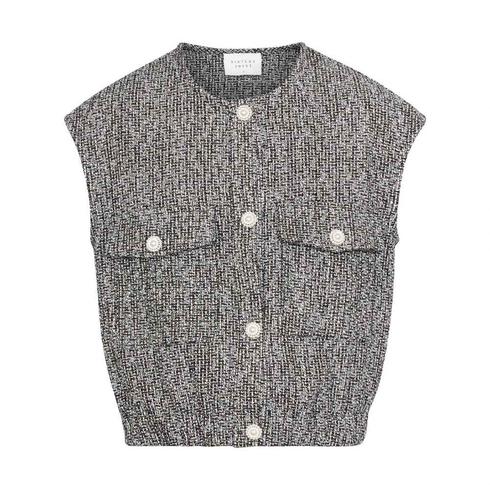Sisters Point Stijlvolle Vest Geri-Ve Black Dames