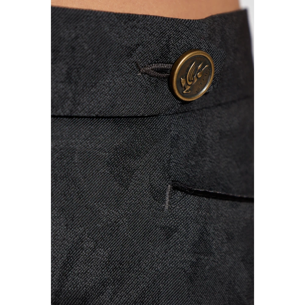 ETRO Geplooide broek met decoratief patroon Gray Dames