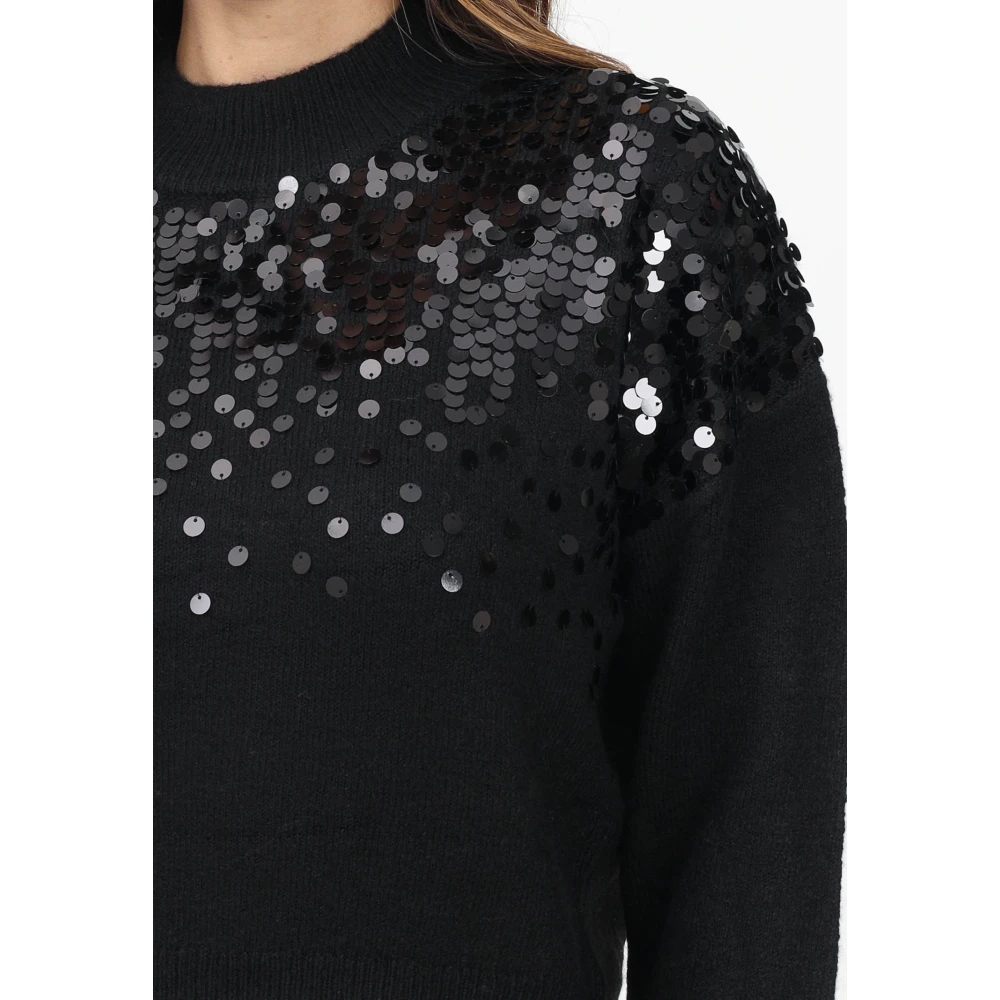 Only Zwarte paillet trui Black Dames