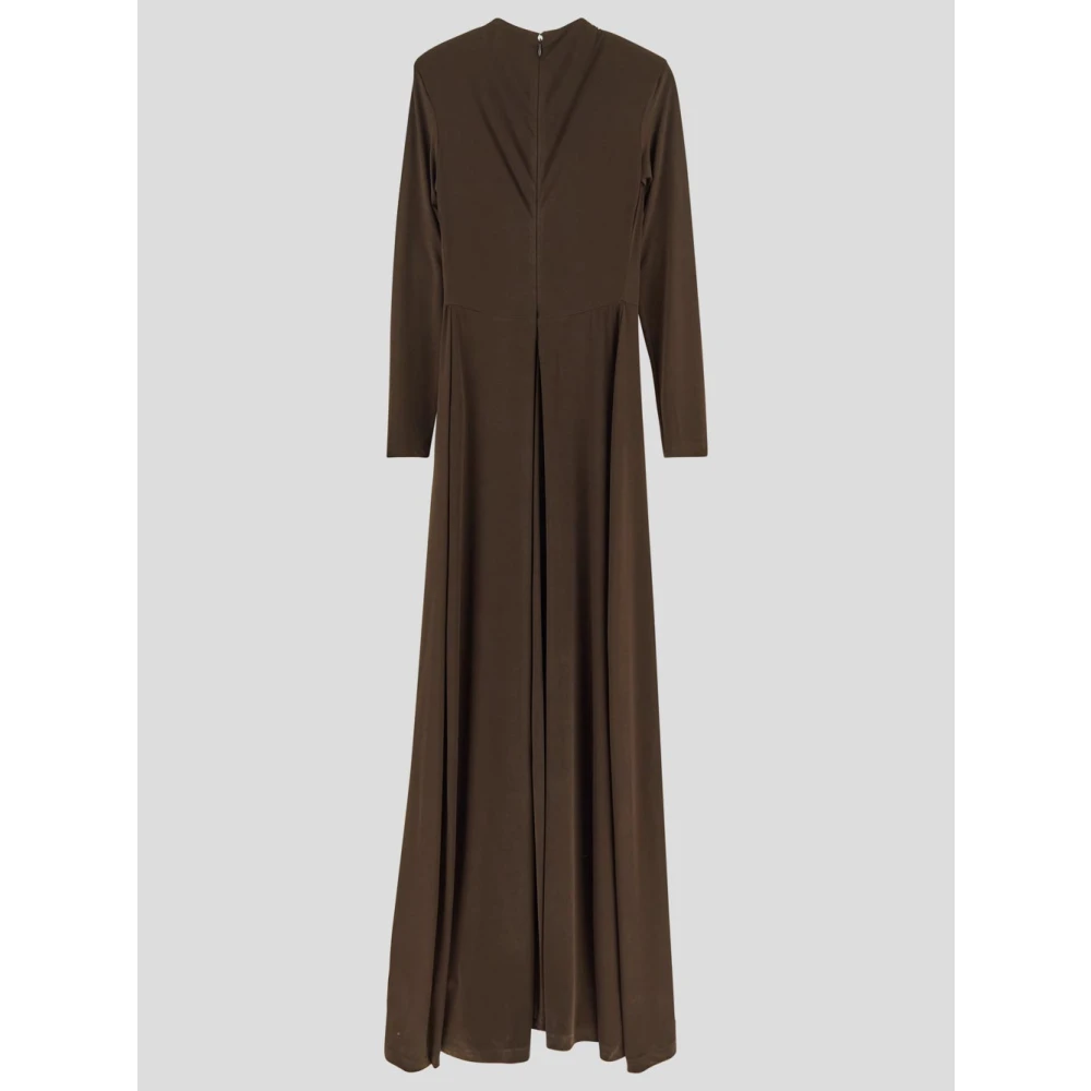 MVP wardrobe Elegante Farao Lange Jurk Polyester Brown Dames