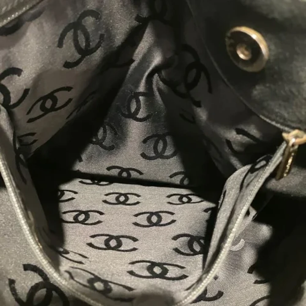Chanel Vintage Pre-owned Leather totes Black Dames