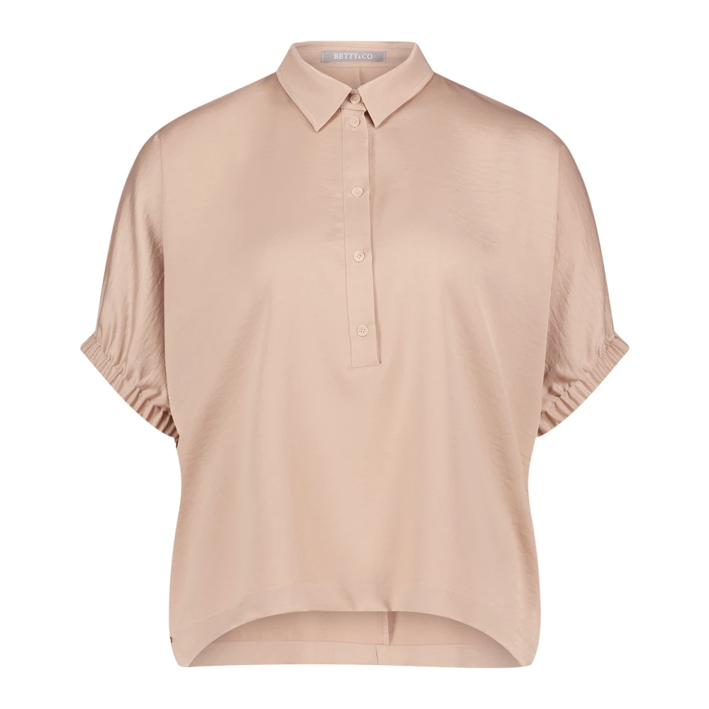Betty & Co Elegante Blouse met Kraag Beige Dames
