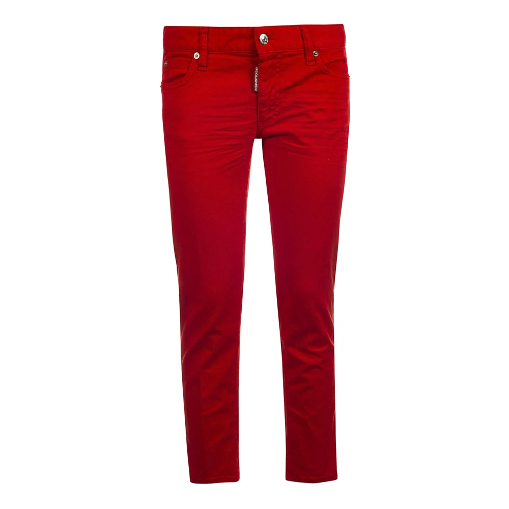 Dsquared2 Rode 5 Zakken Denim Jeans Red Dames