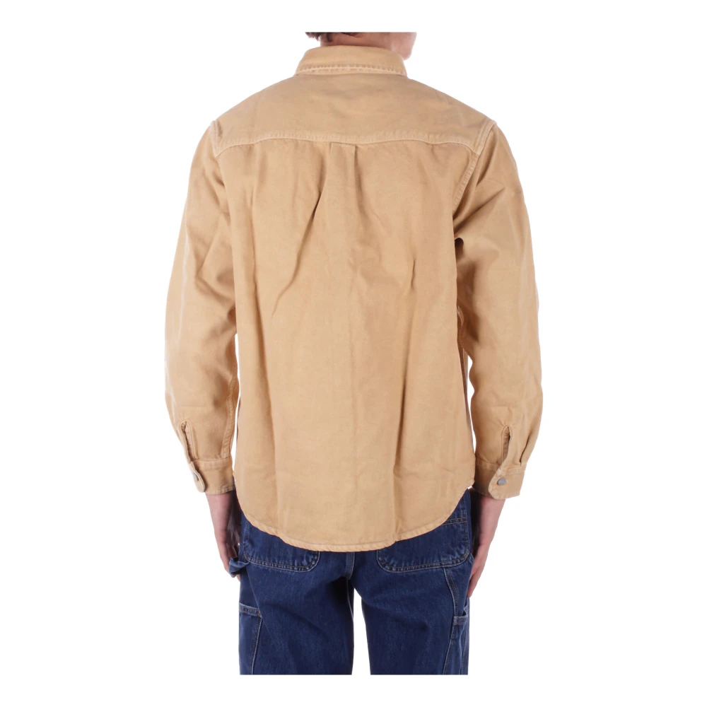 Carhartt WIP Beige Logo Front Button Shirt Beige Heren
