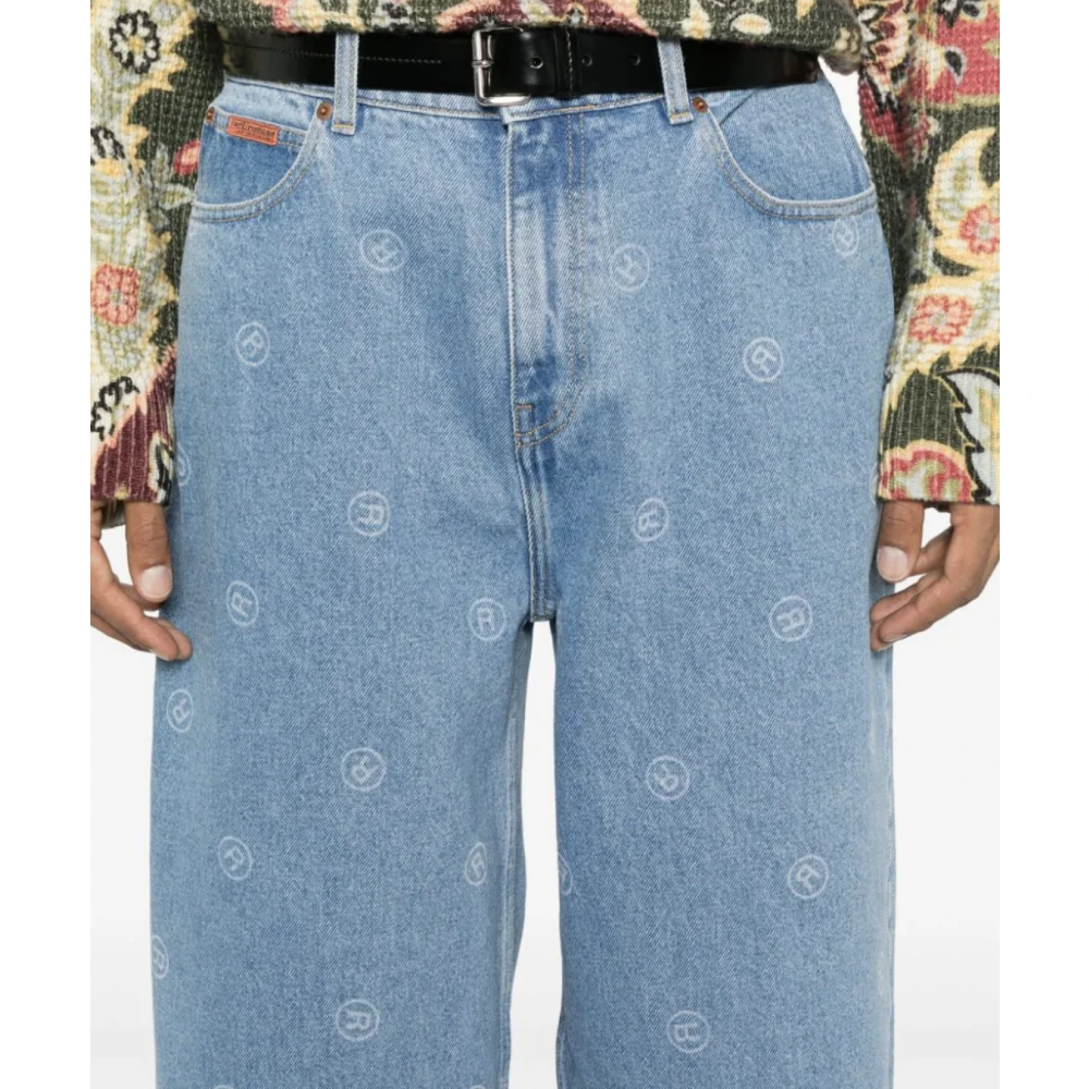 Martine Rose Blauwe Wide Leg Jeans Blue Heren