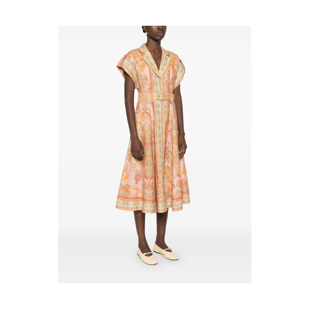 Zimmermann Grafische Print Linnen Jurk Multicolor Dames