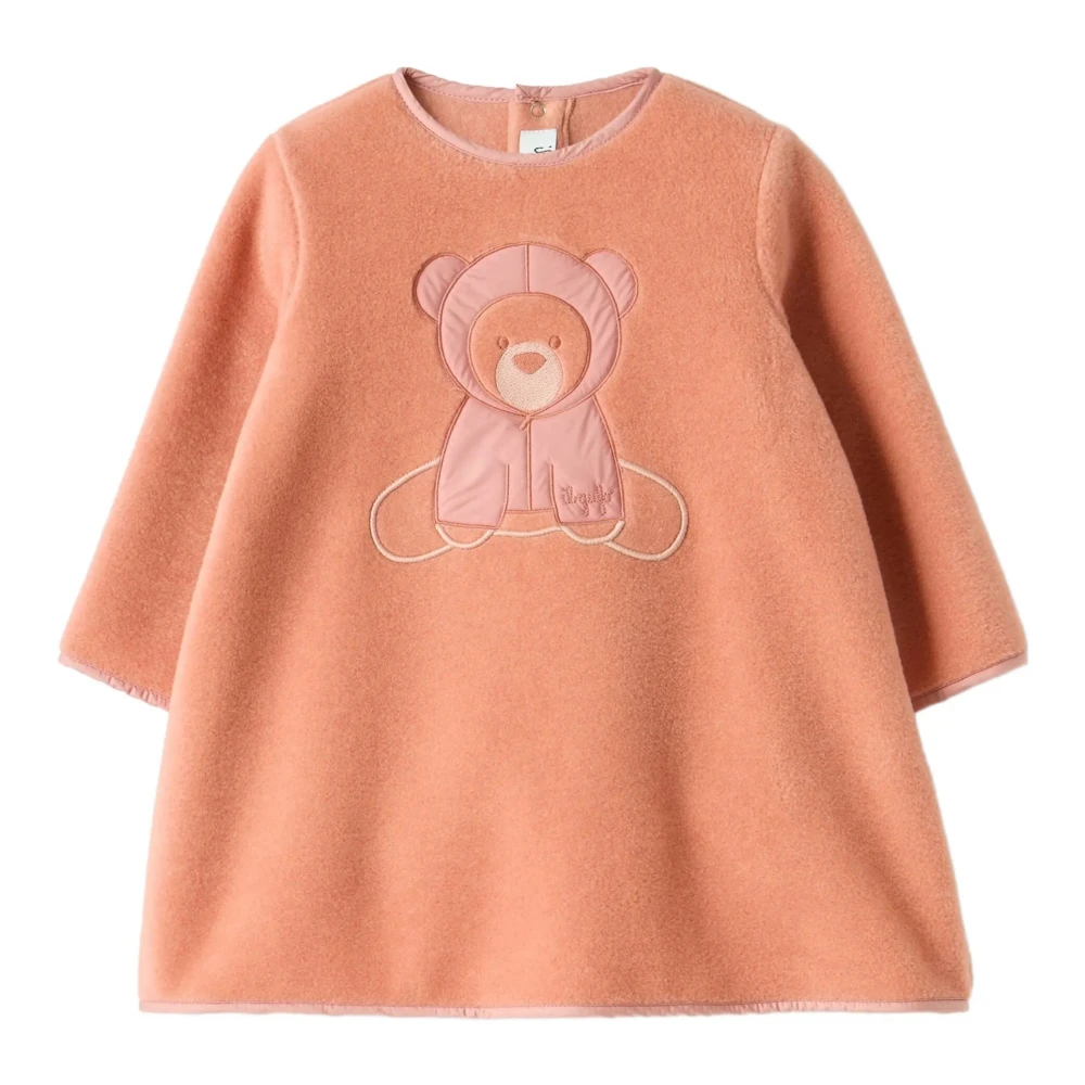 Il Gufo Girls Pink Dresses, 9 M, Fleece Trapeze Dress