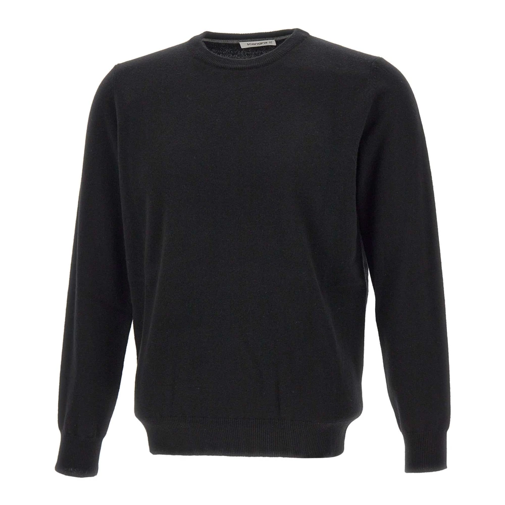 Kangra Men's Black Round-Neck Knitwear, L, Jumpers