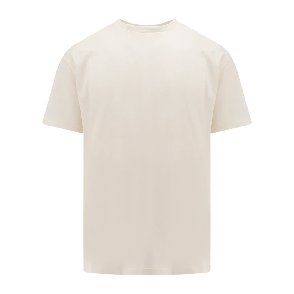 Roberto Collina Witte Geribbelde T-Shirt Klassieke Pasvorm White Heren
