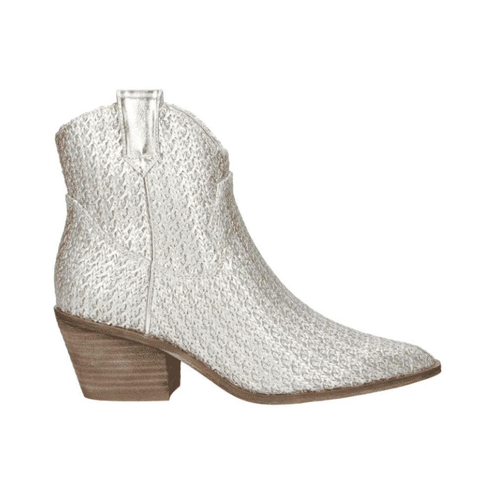 La Strada Silver Raffia Western Boots Gray, Dam