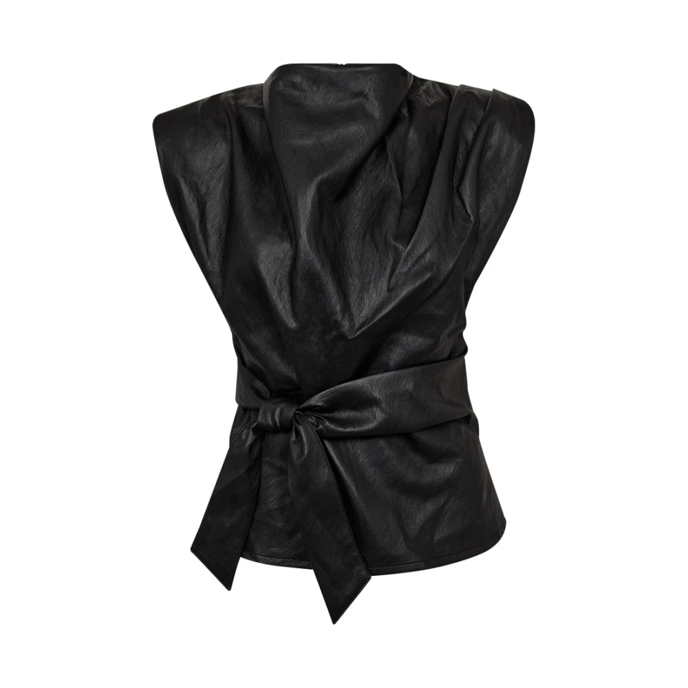 Co'couture Women's Black Gitt Pleat Top - Sleeveless Tops - L - Tops