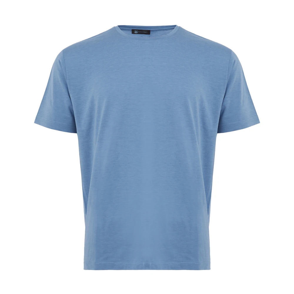 Colombo Blauwe Vlammen Katoen Zijde T-Shirt Blue Heren