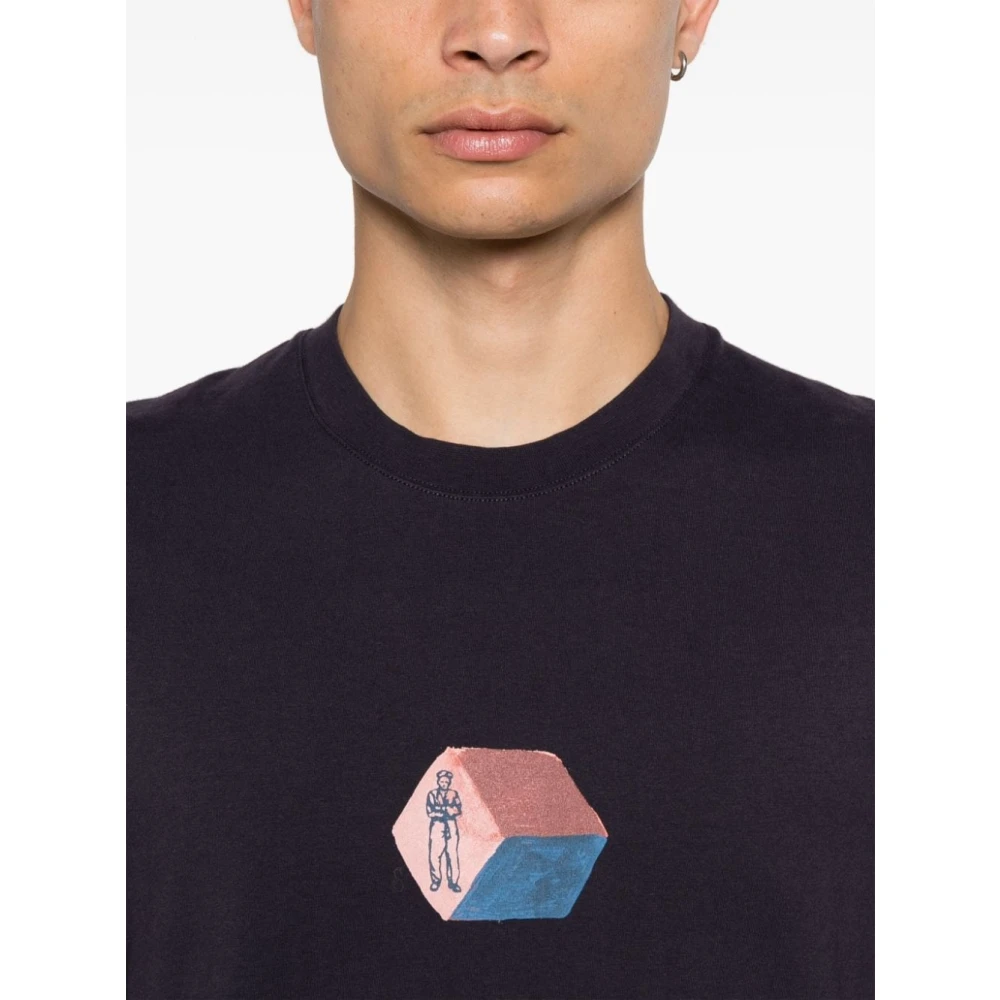 C.P. Company Korte Mouw Grafische Print T-shirt Blue Heren