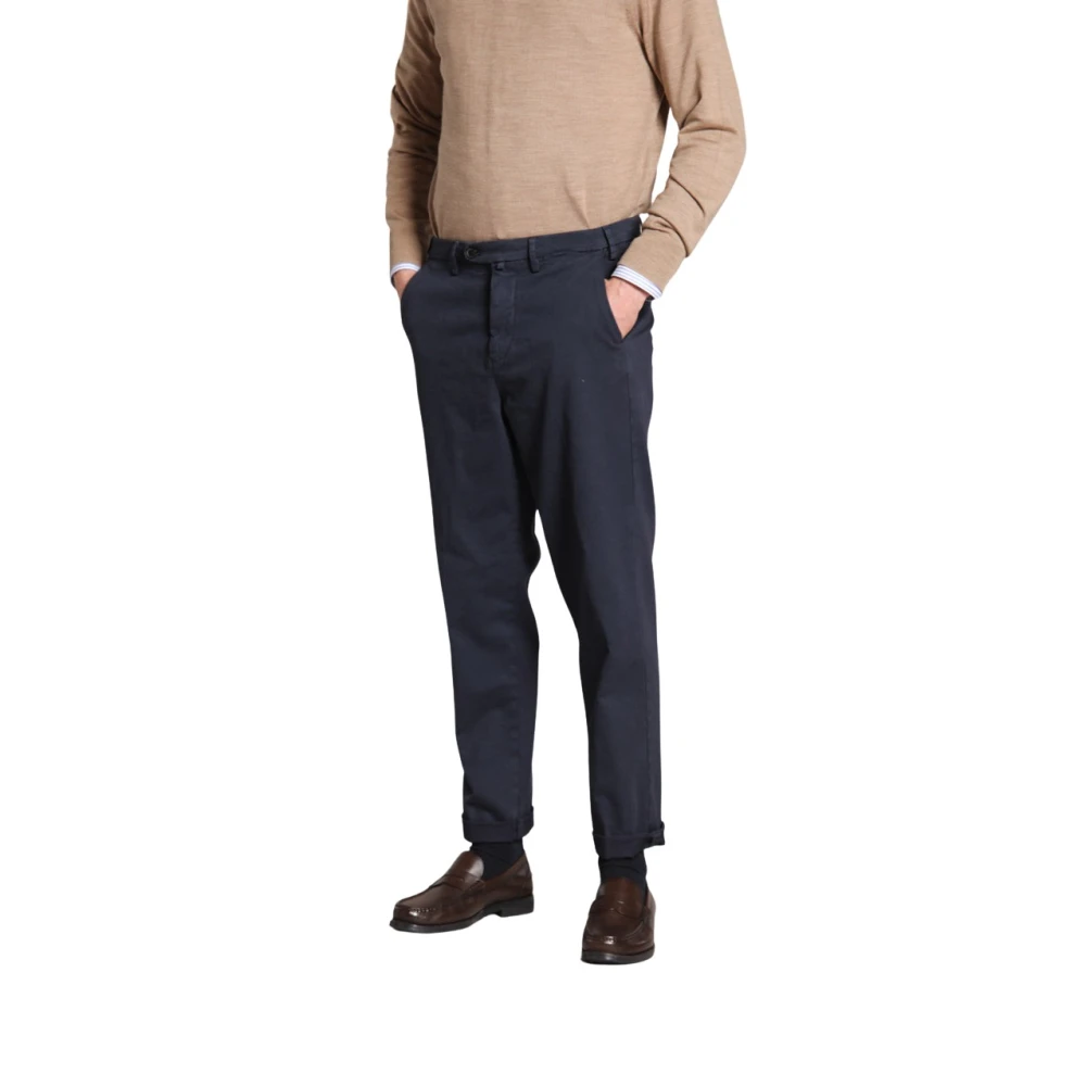 Mason's Hombre Azul - Pantalones Chinos Marino De Corte Relajado - Trousers - S - Pantalones Chinos Marino De Corte Relajado