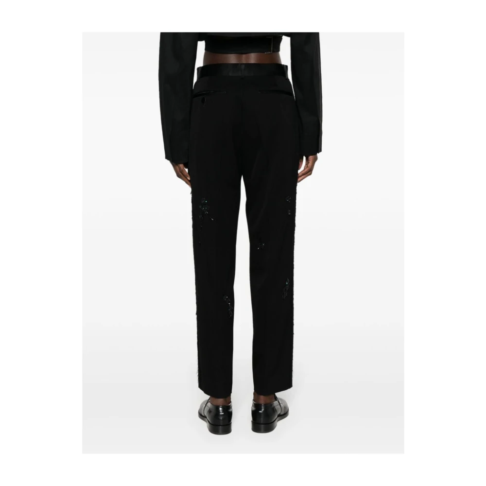 Undercover Zwarte op maat gemaakte broek met juweel inzetstukken Black Dames