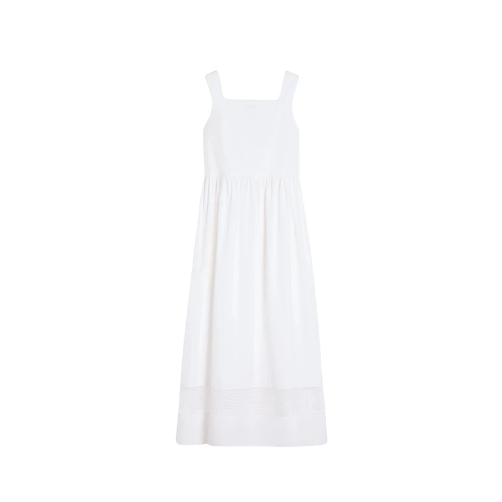 Weekend Max Mara Women's White Cotton-Poplin Sleeveless Dress - Midi Dresses - S - Dresses
