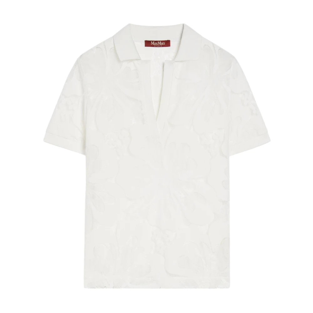 Max Mara Studio Stijlvolle Gebreide Top White Dames