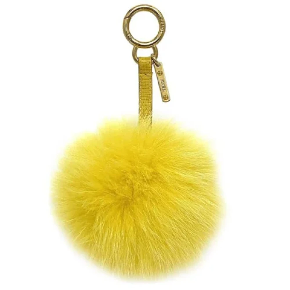 Fendi Vintage Pre-owned Fur key-holders Yellow Unisex