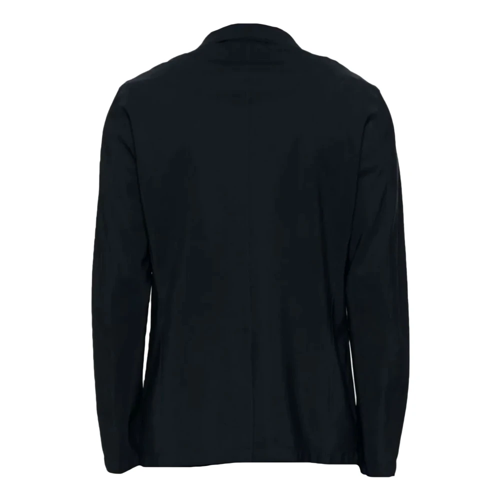 Herno Blauwe Blazer met Klassieke Revers Blue Heren