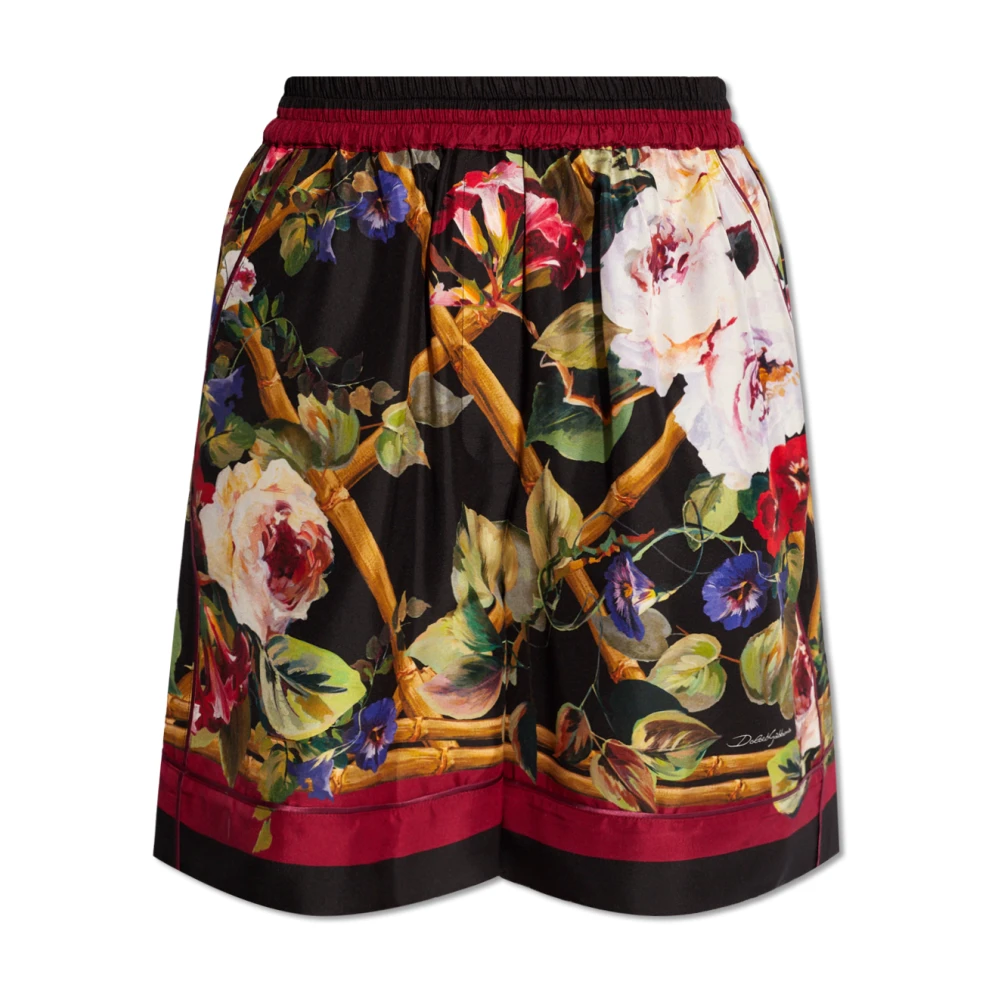 Dolce & Gabbana Zijden Shorts met zijzakken Multicolor Dames