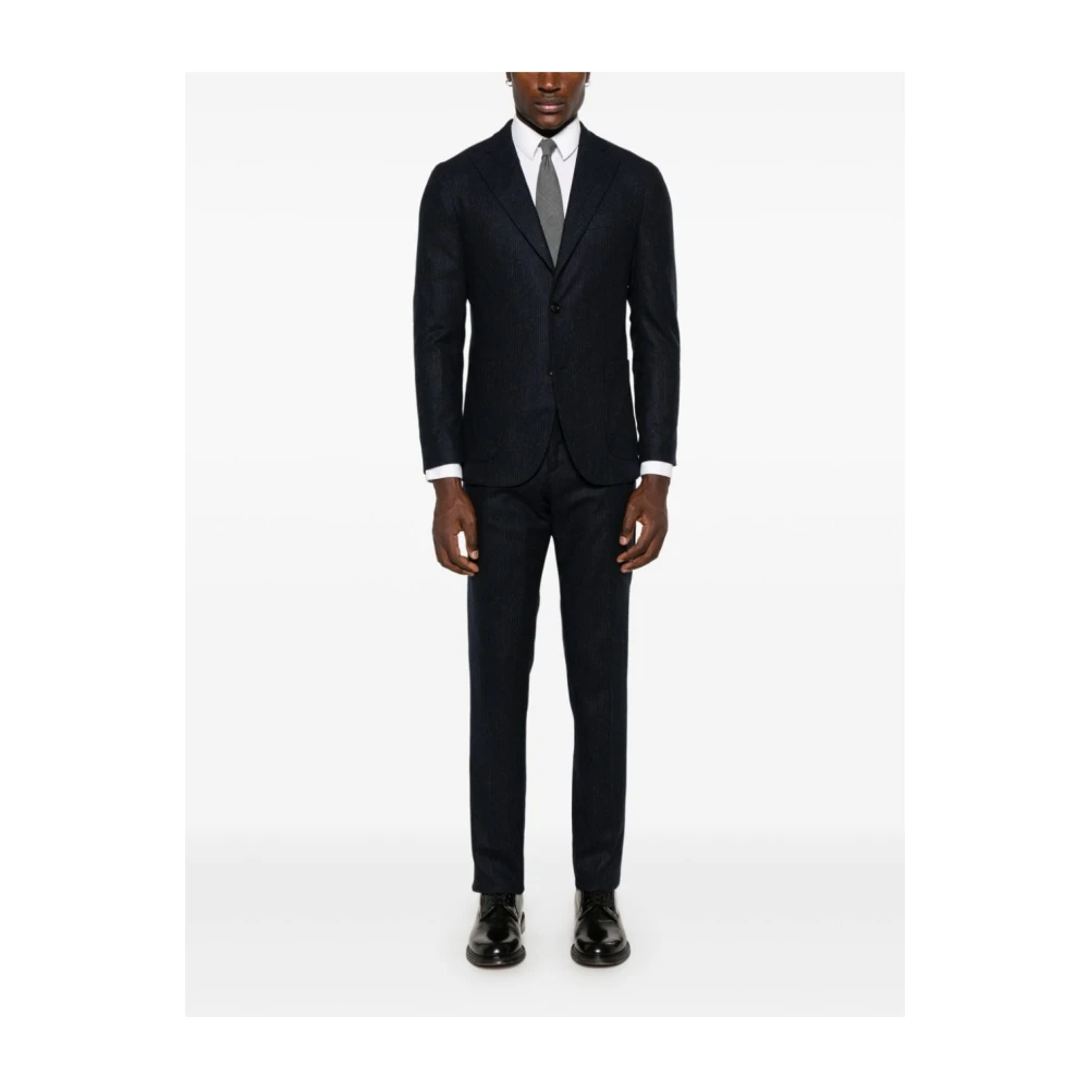 Boglioli Navy Blauw Pinstripe Blazer en Broek Blue Heren