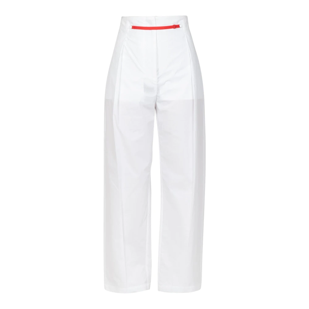 Tela Witte katoenen rechte broek White Dames