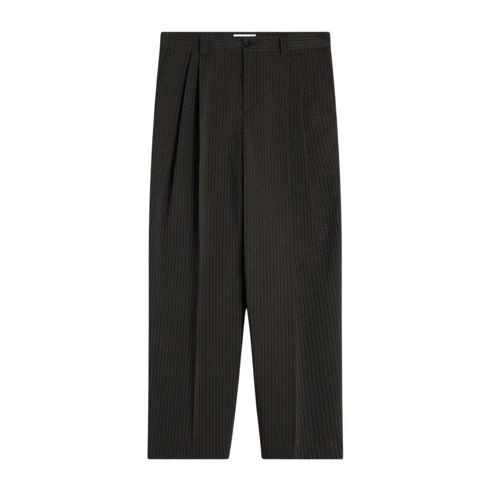 Maison Kitsuné Green Versatile Pleated Trousers - Male - Straight Trousers - W40 - Trousers
