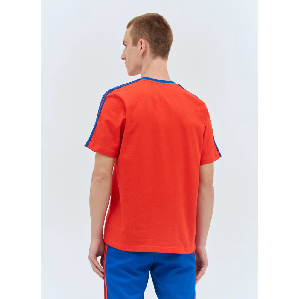 Adidas Geborduurd Logo Katoenen T-shirt Red Heren
