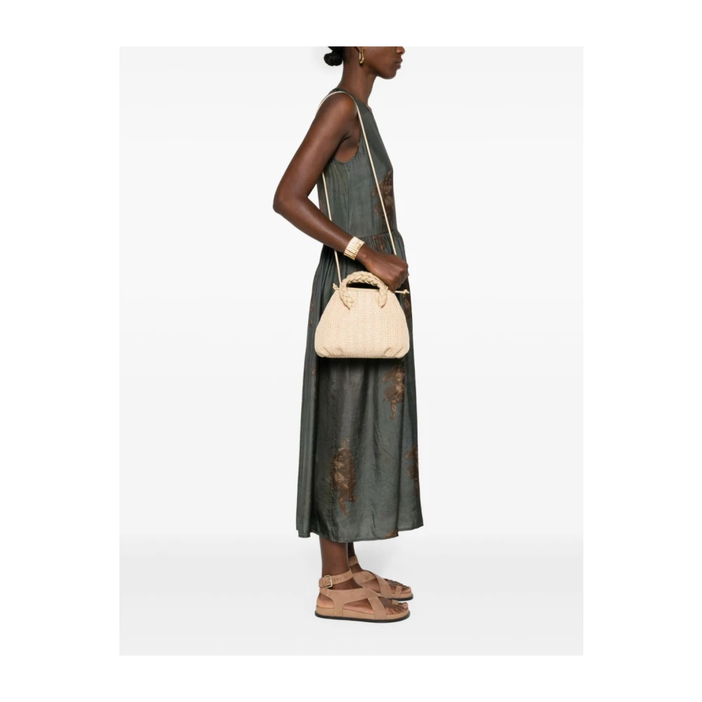 Hereu Beige Raffia Schoudertas Beige Dames